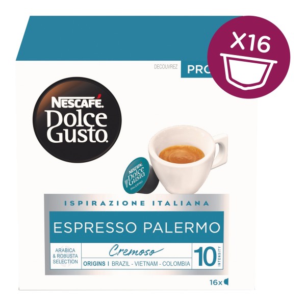 Package Nescafè Dolce Gusto Palermo 16 capsules on a white background